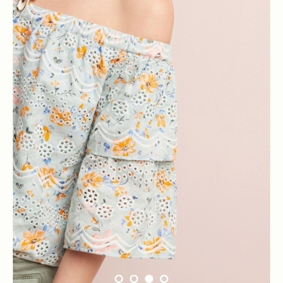 Anthropologie | LAIA Ashtabula Off-The-Shoulder cotton eyelet Blouse - Picture 7 of 9